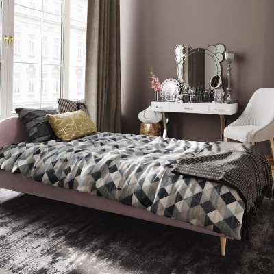 LETICIA kárpitozott ágy tárolóhellyel - 90x200, rózsaszín