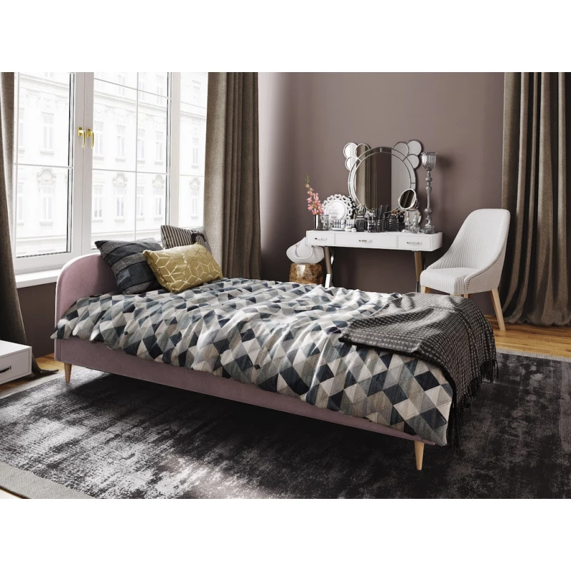 LETICIA kárpitozott ágy tárolóhellyel - 90x200, rózsaszín