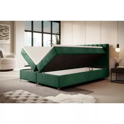 ADRIA COMFORT kárpitozott ágy 140x200 tárolóhellyel - zöld