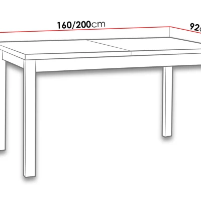 ELISEK 4 kinyitható konyhaasztal 160x90 cm - fehér