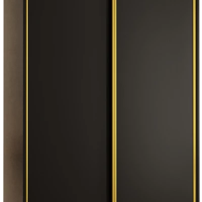ASIRI 1 gardróbszekrény - 130/45 cm, fekete / arany