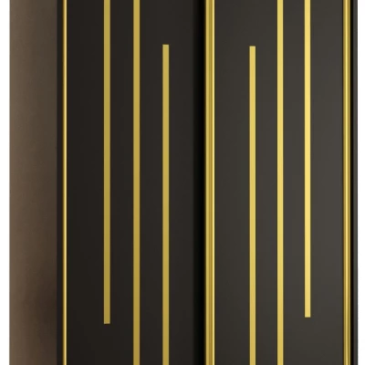 ASIRI 8 gardróbszekrény - 100/45 cm, fekete / arany