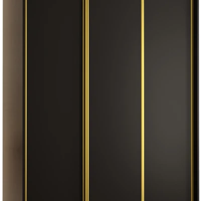 YVONA 1 gardróbszekrény - 150/60 cm, fekete / arany