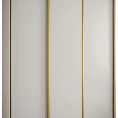 YVONA 1 gardróbszekrény - 190/60 cm, fehér / arany
