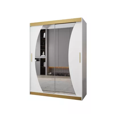 ANABELA PREMIUM gardróbszekrény - 150 cm, fehér / arany