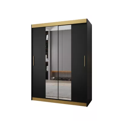 TIMEA 1 PREMIUM gardróbszekrény - 150 cm, fekete / arany