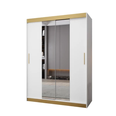 TIMEA 1 PREMIUM gardróbszekrény - 150 cm, fehér / arany