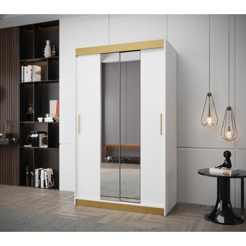 TIMEA 1 PREMIUM gardróbszekrény - 120 cm, fehér / arany