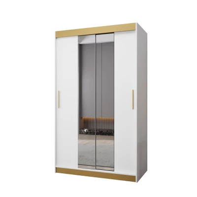 TIMEA 1 PREMIUM gardróbszekrény - 120 cm, fehér / arany