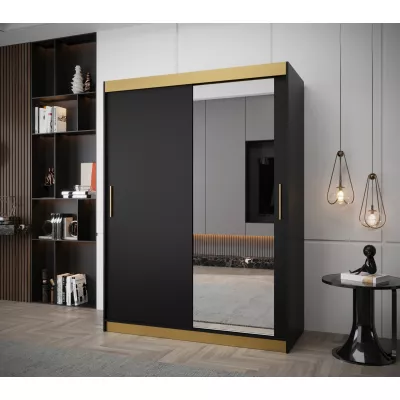 TIMEA 2 PREMIUM gardróbszekrény - 150 cm, fekete / arany