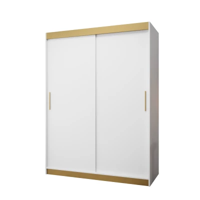 TIMEA PREMIUM gardróbszekrény - 150 cm, fehér / arany