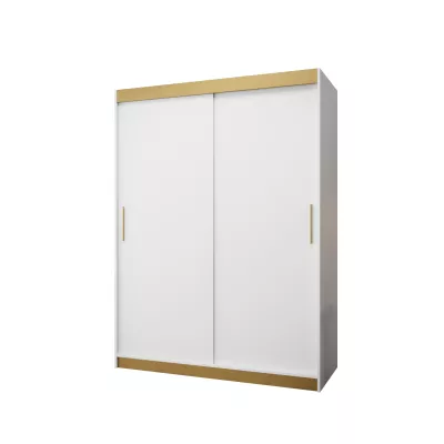 TIMEA PREMIUM gardróbszekrény - 150 cm, fehér / arany