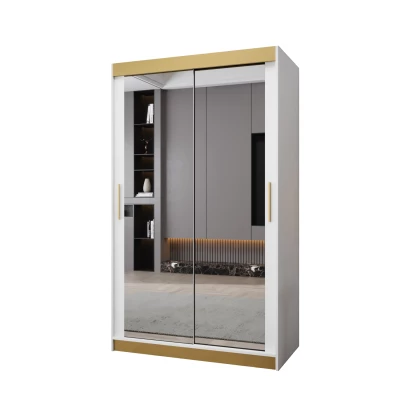 TIMEA 3 PREMIUM gardróbszekrény - 120 cm, fehér / arany