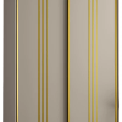 INDIRA 6 gardróbszekrény - 130/60 cm, kasmír / arany
