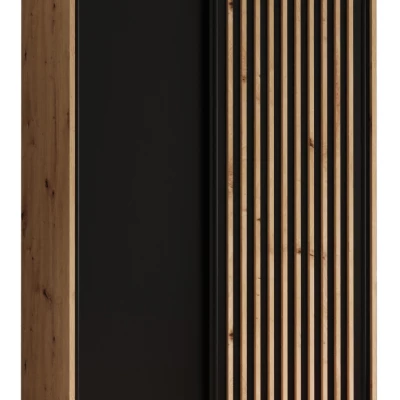 FIDELIA 1 gardróbszekrény - 110/60 cm, artisan tölgy / fekete / artisan tölgy