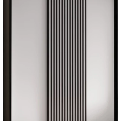 FIDELIA 1 gardróbszekrény - 200/60 cm, fekete / fehér / fekete