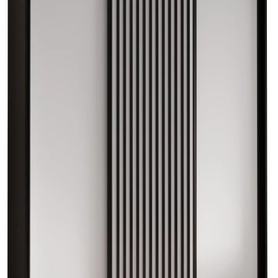 FIDELIA 1 gardróbszekrény - 180/45 cm, fekete / fehér / fekete