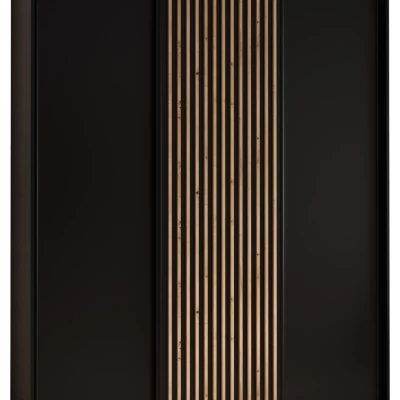 BAYLIN 1 gardróbszekrény - 190/60 cm, fekete / fekete / artisan tölgy 