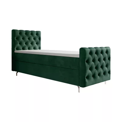 ADRIA PLUS kárpitozott ágy 80x200 tárolóhellyel - jobbos, zöld