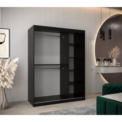 DONICELA 2 tükrös szekrény - 150 cm, fekete / artisan