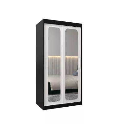 DONICELA 2 tükrös szekrény - 100 cm, fekete / fehér
