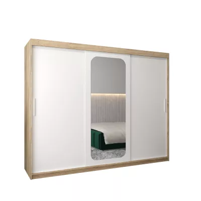 DONICELA 1 tükrös szekrény - 250 cm, sonoma / fehér