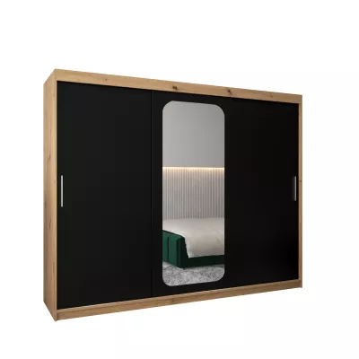 DONICELA 1 tükrös szekrény - 250 cm, artisan / fekete