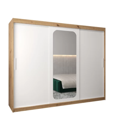 DONICELA 1 tükrös szekrény - 250 cm, artisan / fehér