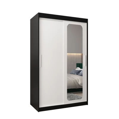 DONICELA 1 tükrös szekrény - 120 cm, fekete / fehér