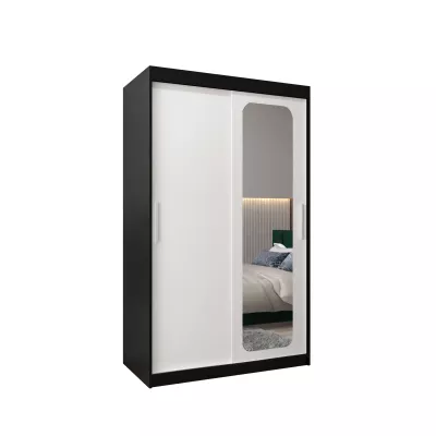 DONICELA 1 tükrös szekrény - 120 cm, fekete / fehér