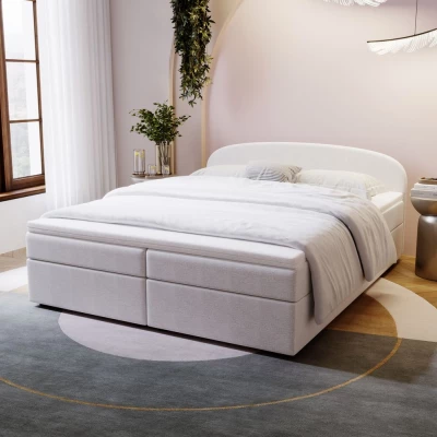 KIRSTEN 1 kárpitozott ágy tárolóhellyel 180x200 - fehér