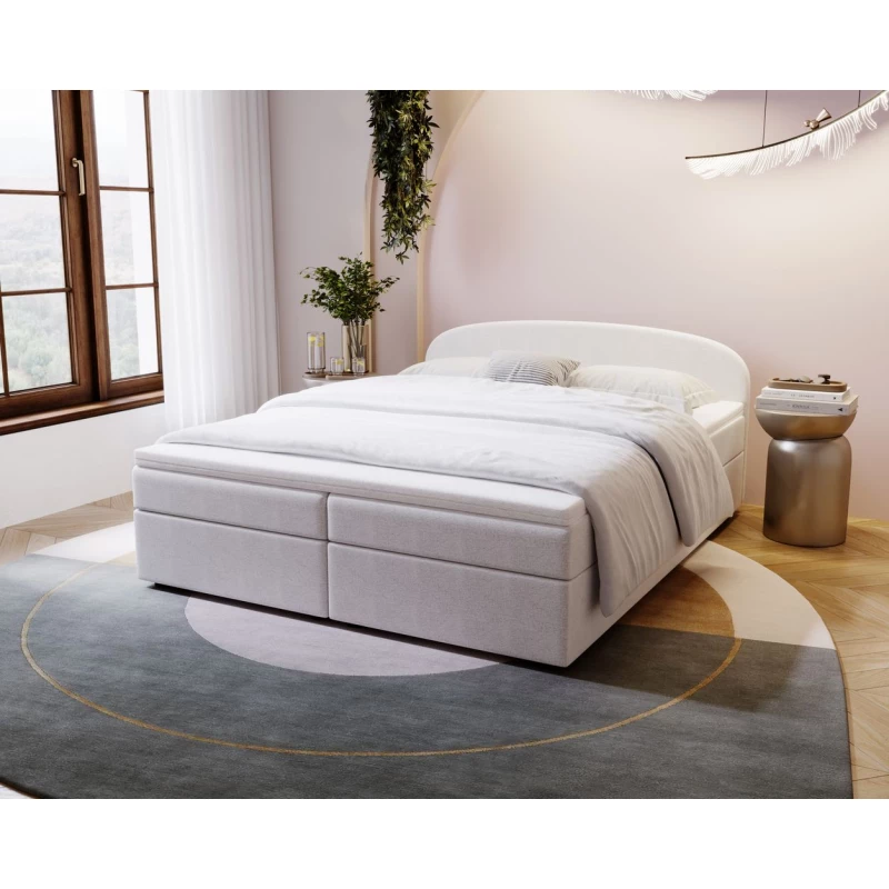 KIRSTEN 1 kárpitozott ágy tárolóhellyel 160x200 - fehér