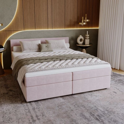 SUVI 2 kárpitozott ágy tárolóhellyel 160x200 - rózsaszín