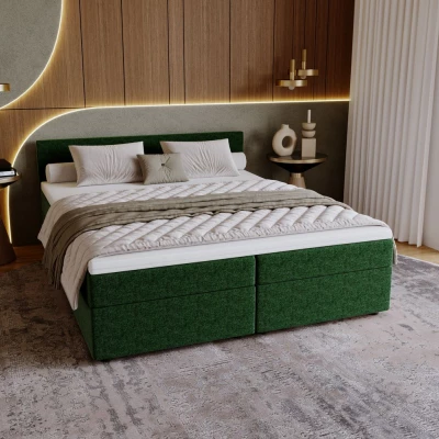 SUVI 2 kárpitozott ágy tárolóhellyel 160x200 - zöld