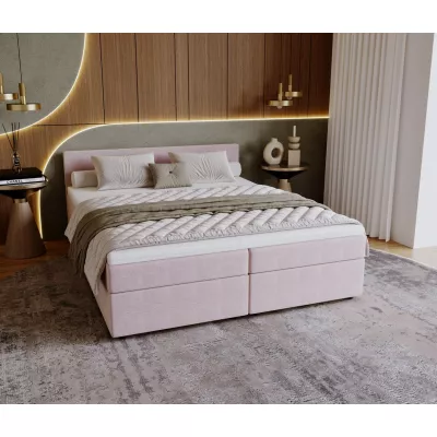 SUVI 2 kárpitozott ágy tárolóhellyel 140x200 - rózsaszín