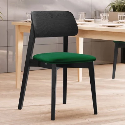 CIBOLO 1 kárpitozott konyhai szék - fekete / zöld