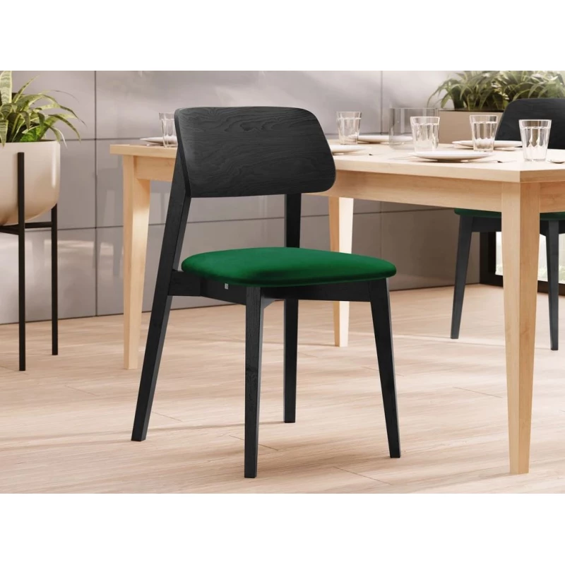 CIBOLO 1 kárpitozott konyhai szék - fekete / zöld