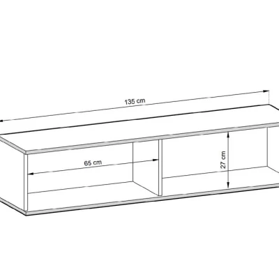 REFUGIO asztal Tv alá - 135 cm, szürke