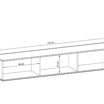 REFUGIO TV asztal - 175 cm, szürke