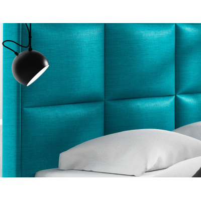 Venezia dizájner ágy magasított fejtámlával és tárolóval, szürke, 180 x 200