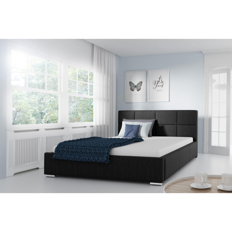 Marion egyszerű ágy 200x200, fekete