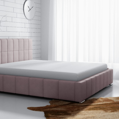 Lee finom kárpitozású ágy 160x200, rózsaszín