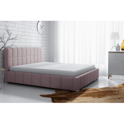 Lee finom kárpitozású ágy 120x200, rózsaszín