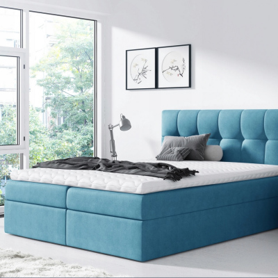 Rex egyszerű ágy 160x200, kék + TOPPER