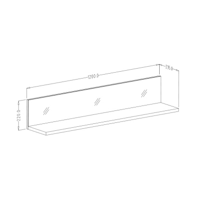 HEIKO polc 120 cm, fekete