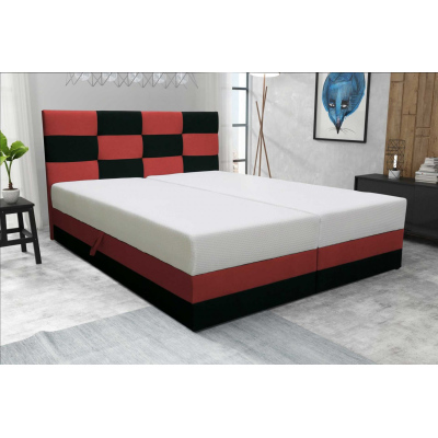 Dizájnos MARLEN ágy 140x200, piros + fekete