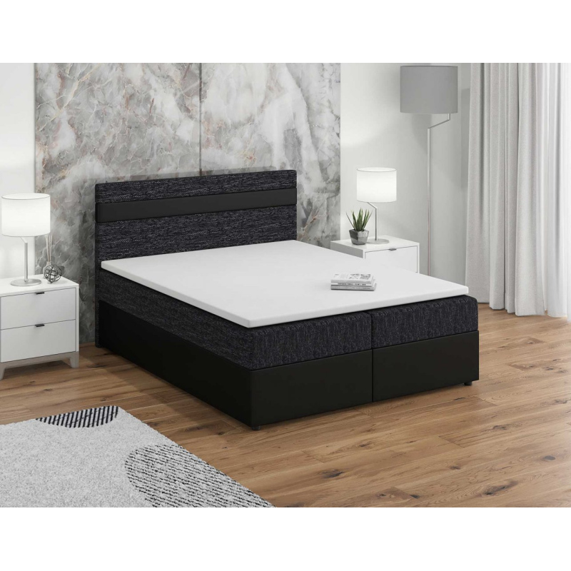 SISI boxspring ágy 160x200, fekete